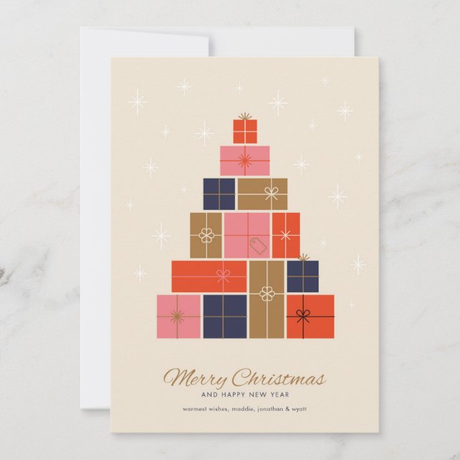 Árbol de Navidad de pila de regalos (Anverso)