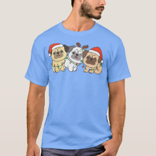 Árbol de Navidad de pug animales adornan camiseta