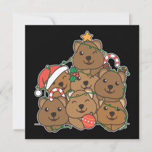 Árbol de Navidad de Quokka Invitación Divertida de