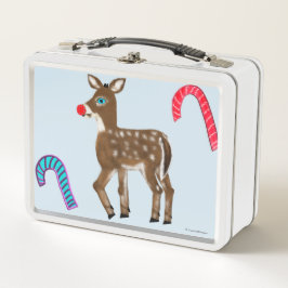 Árbol de navidad de renos de ojos azules de nieve