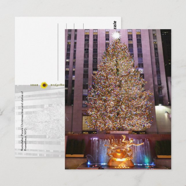 Árbol de Navidad de Rockefeller Plaza - postal (Anverso / Reverso)