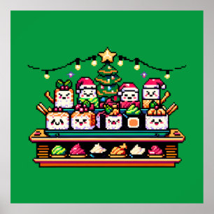 Árbol de Navidad de sushi festivo - Arte de piano