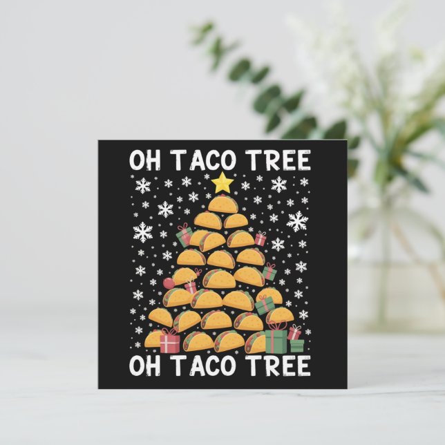 Árbol de Navidad de Tacos Divertido Navideño Comid (Anverso de pie)