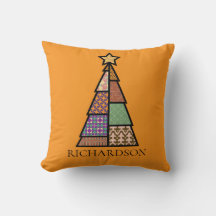 Árbol de Navidad de talla con Cojín decorativo de 