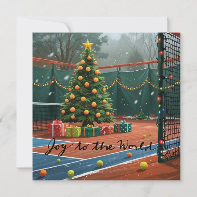 Árbol de Navidad de tenis en la cancha (Anverso)