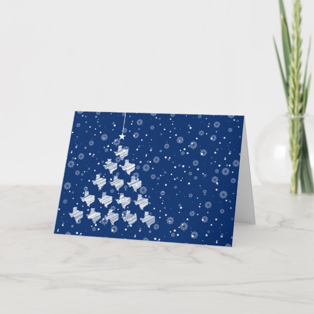 Árbol de Navidad de Texas resquebrajado en azul (Anverso)