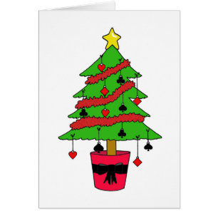 Árbol de Navidad de trajes de juego de cartas ador