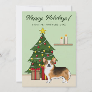 Árbol de Navidad de Tri Pembroke Welsh Corgi pelir