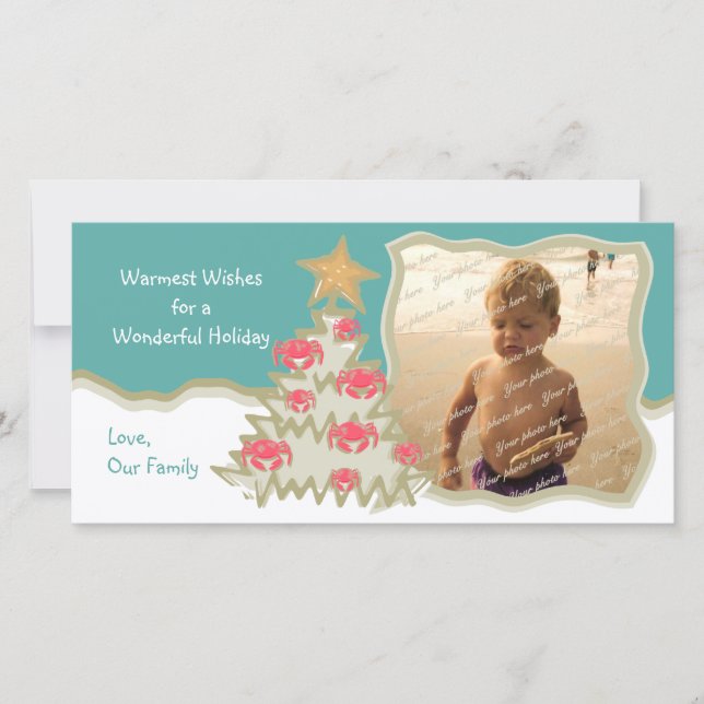 Árbol de Navidad de vacaciones en la playa (Anverso)