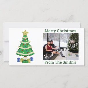 Árbol de Navidad decorado 8 bits estilo de videoju