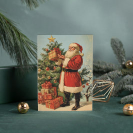 Árbol de Navidad decorado con Santa Claus Vintage 
