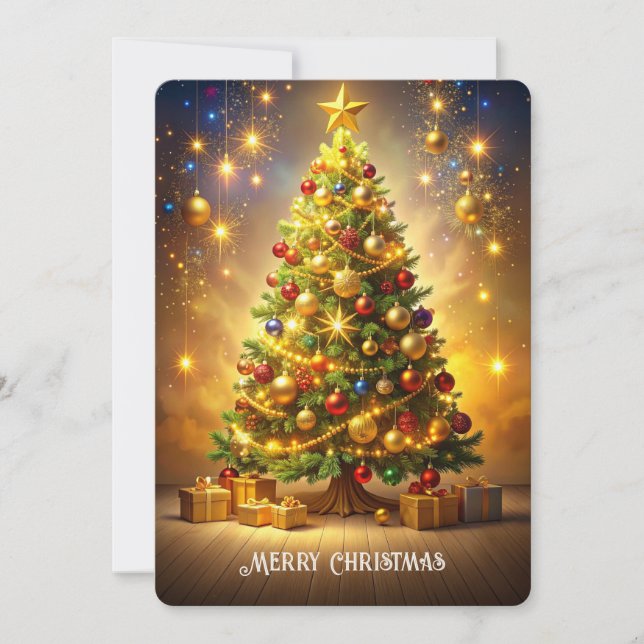 Árbol de Navidad Decorado Fiesta (Anverso)