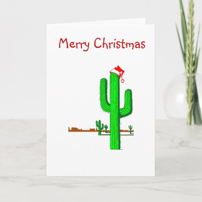 Árbol de navidad del cactus - tarjeta de (Anverso)