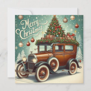 Árbol de navidad del coche vintage navideño