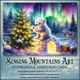 Árbol de Navidad del oso polar e igloo Inspirador