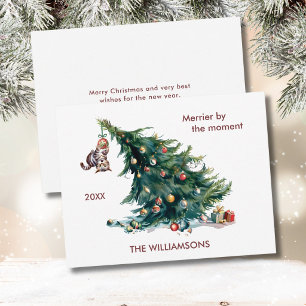 Árbol de Navidad Divertido Gato Colgando Personali