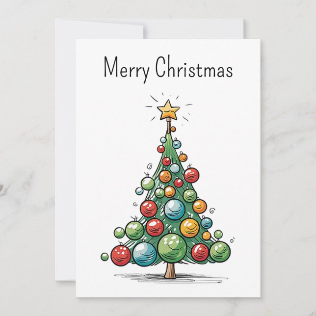 Árbol de Navidad divertido genial cómic minimalist (Anverso)