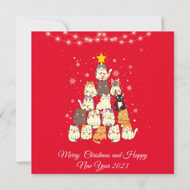 Árbol de Navidad divertido para gatos  (Anverso)