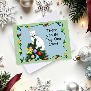 Árbol de Navidad Divertido y Festivo Gato Blanco D