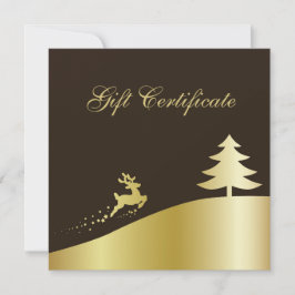 Árbol de Navidad dorado con certificado de regalo 