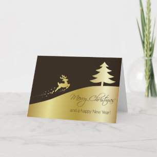 Árbol de Navidad dorado con reno