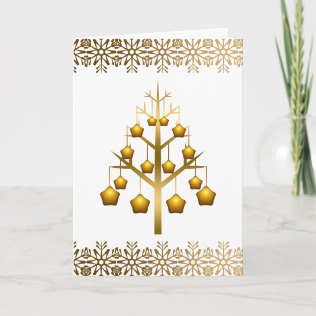 Árbol de Navidad dorado contemporáneo (Anverso)