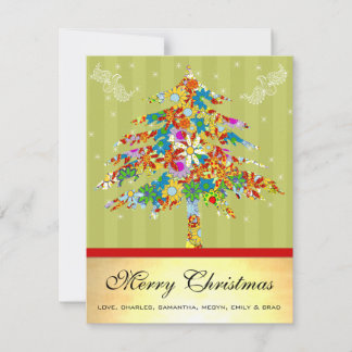 Árbol de Navidad dorado floral con estrellas