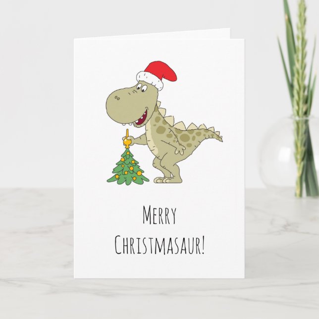Árbol de navidad dulce Dinosaurio Santa Hat (Anverso)