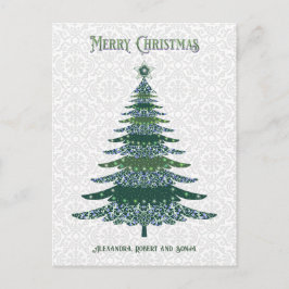 Árbol de Navidad Elegante Verde Blanco Personaliza