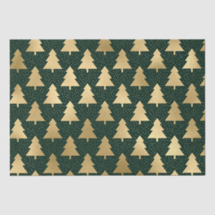Árbol de Navidad Elegante Verde y Dorado de Lámina