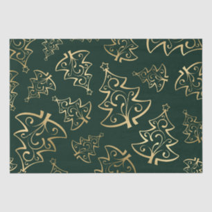 Árbol de Navidad Elegante Verde y Dorado de Lámina