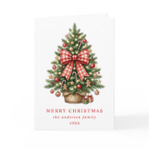 Árbol de Navidad en acuarela elegante con lazo de