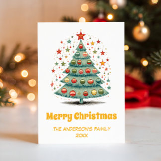 Árbol de Navidad en Acuarela Personalizado