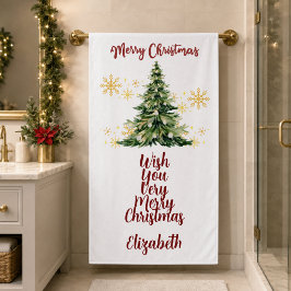 Árbol de Navidad en acuarela personalizado Feliz N