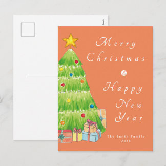 Árbol de Navidad en Acuarela Personalizado para Fa