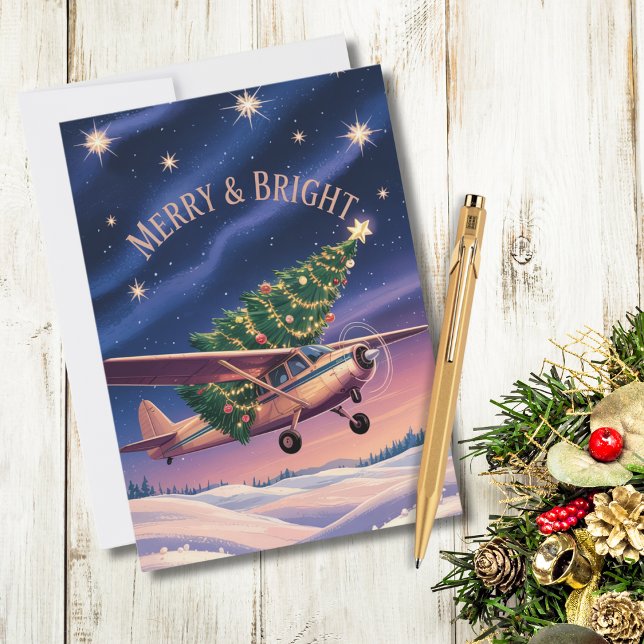 Árbol de Navidad en avión de Cessna. Foto divertid (Subido por el creador)
