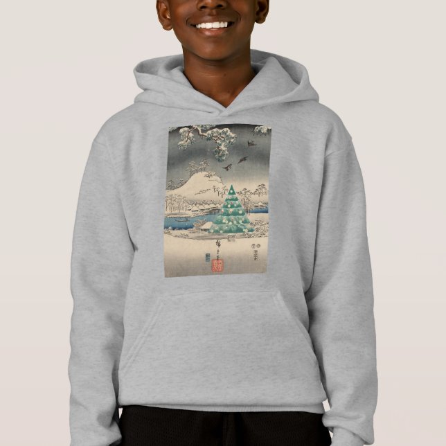 Árbol de Navidad en el paisaje nevado (Anverso)