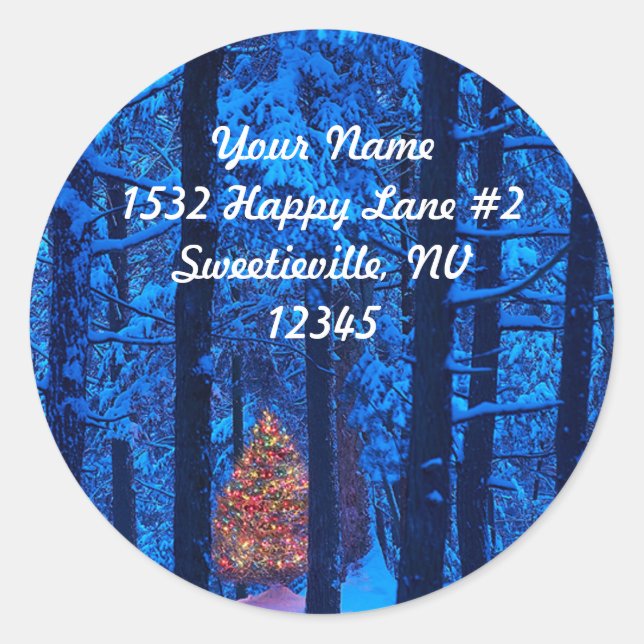 Árbol de Navidad en el Pegatina de direcciones de  (Anverso)
