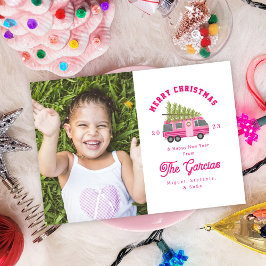 Árbol de Navidad en foto rosa de RV