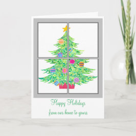 Árbol de Navidad en la tarjeta de saludo de la ven