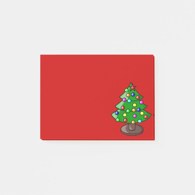 Árbol de Navidad en nota adhesiva roja (Anverso)