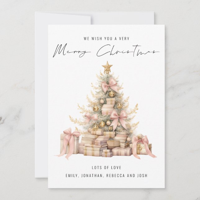 Árbol de Navidad en Rosa Dorado Calendario 2026 Fe (Anverso)