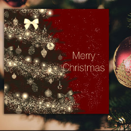 Árbol de Navidad en sepia y rojo