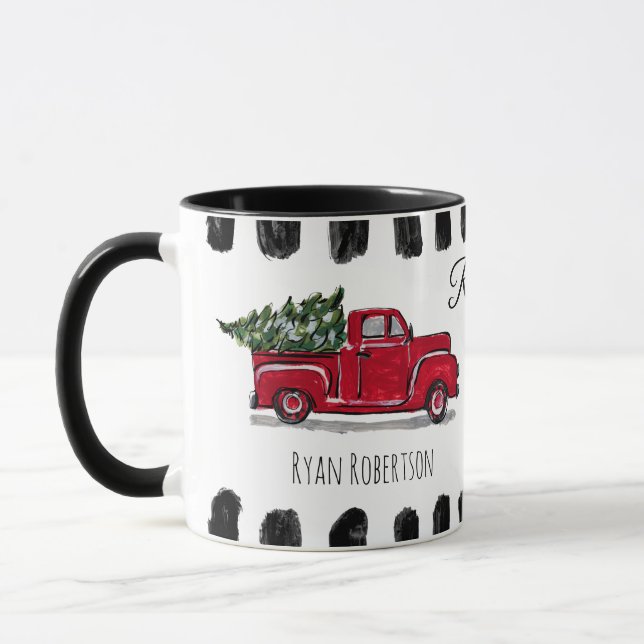 Árbol de Navidad en taza de Personalizado de camió (Izquierda)