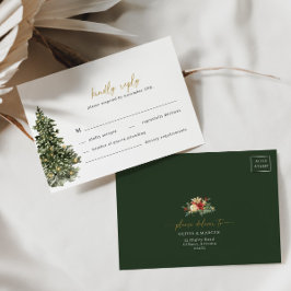 Árbol de Navidad enciende la tarjeta RSVP Wedding 