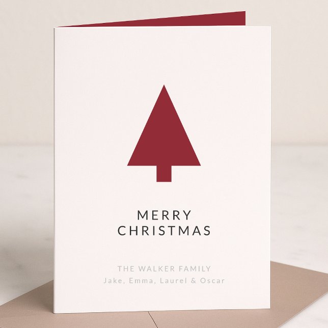 Árbol de Navidad | Escándalo Minimalista simple bo (Mark the most wonderful season with a simple modern non-photo holiday card)