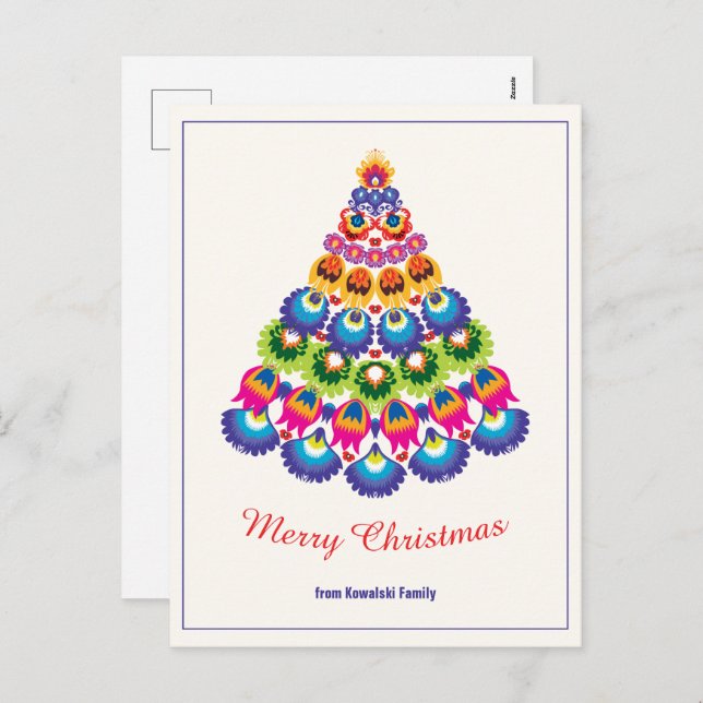 🎄 árbol de Navidad - estilo folclórico (Anverso / Reverso)