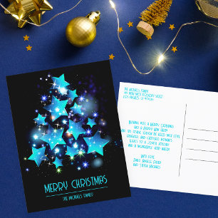 Árbol de Navidad Estrella Azul Celeste Moderna Osc