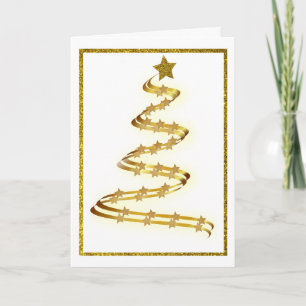 Árbol de Navidad Estrellas Abstractas de Oro Perso