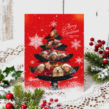 Árbol de Navidad familiar con foto nevada